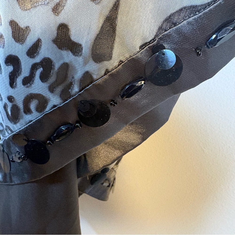 NWT Nicole by Nicole Miller Women’s Grey Animal Print Dress Size 8 - Picture 4 of 7